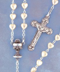 Heart Shaped First Communion Rosaries" itemprop="image