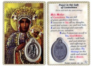 Holy Card Our Lady of Czestocbowa Mith Medal" itemprop="image