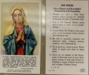 Holy Card: Six Rules For A Happy & Friendship & Courtship" itemprop="image