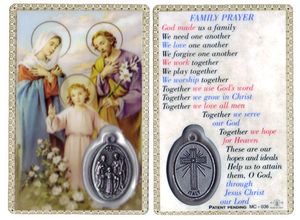 Holy Family Prayer Family Holy Card with Medal" itemprop="image