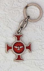 Holy Spirit Red Enameled Key Ring" itemprop="image