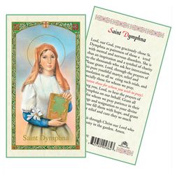 Honor of St. Dymphna Laminated Holy Card" itemprop="image