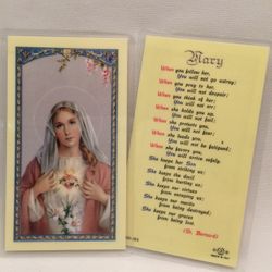 Immaculate Heart of Mary Holy Card" itemprop="image