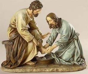 Jesus Washing Feet Statue by Joseph Studio" itemprop="image