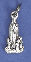 Lady of Fatima Oxidized Bracelet Medal Charm 3/4 inch" itemprop="image