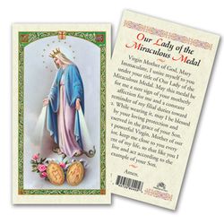 Lady of the Miraculous medal Laminated Holy Card" itemprop="image