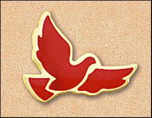 Large Red Dove Pin" itemprop="image