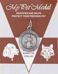 Large St. Francis Protect My Pet Medal in Silver" itemprop="image