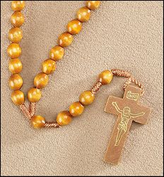 Light Brown Corded Rosary ( 14 inches )" itemprop="image