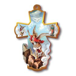 Llustrated  Wall Cross Saint Michael" itemprop="image