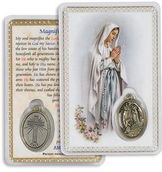 Magnificat Prayer Card With Medal" itemprop="image