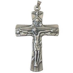 Metal Trinity Crucifix Pendant  1 3/4 inches" itemprop="image