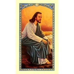 No Time - Christ at Seaside Laminated Holy Card" itemprop="image