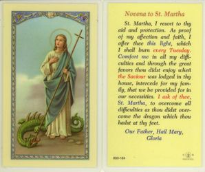 Novena to Saint Martha Prayer Card" itemprop="image