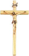 Oak Cross With Antique Bronze Plated Fine Pewter Figure (12 inch)" itemprop="image