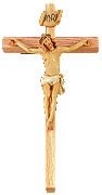 Oak Cross With Hand Painted Pelligrini Risen Christ Figure (12 inch)" itemprop="image