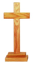 Oak Standing Cross (13 inch)" itemprop="image