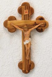 Olive Wood 14 Station cross w/ Flesh Corpus (10 inch)" itemprop="image