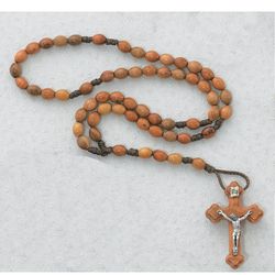 Olive Wood Corded Rosary 3X5MM" itemprop="image