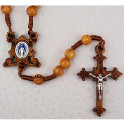 Olive Wood Miraculous Rosary 7mm" itemprop="image