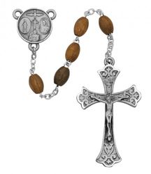 Olive Wood Oval Rosary 5X7MM" itemprop="image