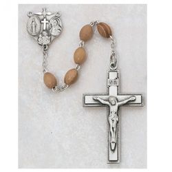 Olive Wood Rosary 4X6MM" itemprop="image