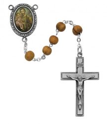 Olive Wood St. Joseph Rosary" itemprop="image