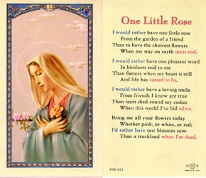 One Little Rose Laminated Holy Card" itemprop="image