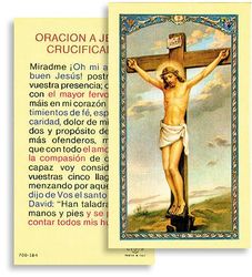 Oracion a Jesus Crucificado Spanish Laminated Holy Card" itemprop="image