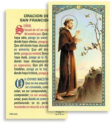 Oracion a San Franciso Perfil Spanish Laminated Holy Card" itemprop="image