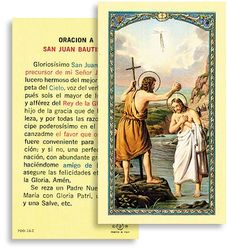 Oracion a San Juan Bautista Spanish Laminated Holy Card" itemprop="image