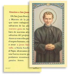 Oracion a San Juan Bosco Spanish Laminated Holy Card" itemprop="image