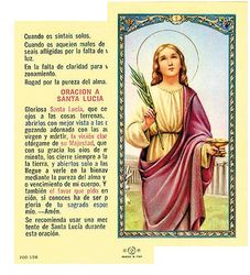 Oracion a Santa Lucia Spanish Laminated Holy Card" itemprop="image