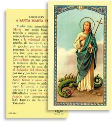 Oracion a Santa Marta Virgen (St. Martha - Spanish Prayer Card)" itemprop="image