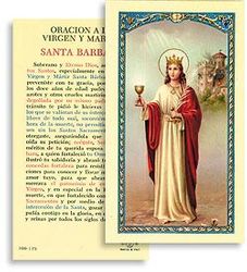 Oracion a Virgen y Martir Santa Barbara (St. Barbara) in Spanish Prayer Card" itemprop="image