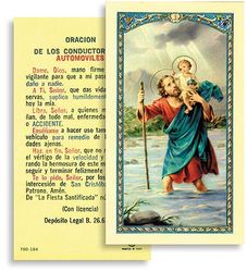 Oracion de los Conductores de Automoviles  Laminated Spanish Holy Card" itemprop="image