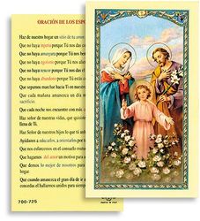 Oracion de los Esposos Spanish Laminated Holy Card" itemprop="image