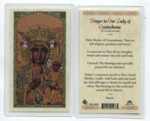 Our Lady of Czestochowa Laminated Holy Card" itemprop="image