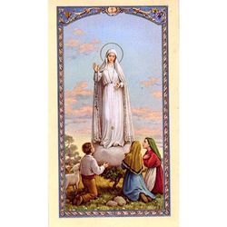 Our Lady of Fatima Laminated Holy Card" itemprop="image