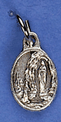 Our Lady of Lourdes Oxidized Bracelet Medal Charm" itemprop="image