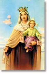 Our Lady of Mount Carmel Wallet Sized Laminated Holy Card" itemprop="image