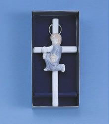 Porcelain First Communion Cross Boy (5-1/2 in)" itemprop="image