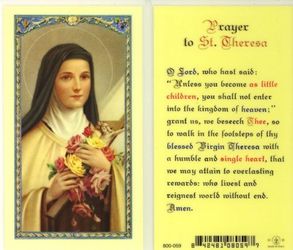 Prayer to St. Theresa Holy Card Laminated Holy Card" itemprop="image