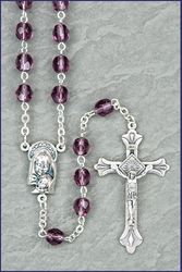 Round Dark Amethyst Rosary" itemprop="image