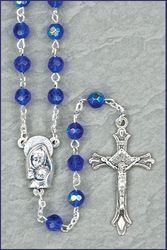 Round Glass Bead Birthstone Rosary December" itemprop="image