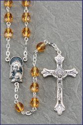 Round Glass Bead Birthstone Rosary November" itemprop="image