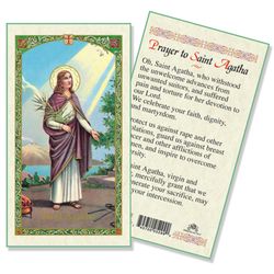 Saint Agatha Laminated Holy Card" itemprop="image