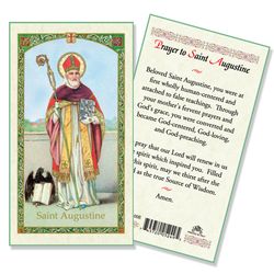 Saint Agustine laminated Holy Card" itemprop="image