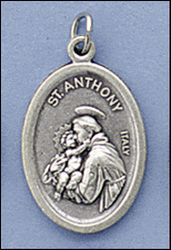 Saint Anthony Oxidized Medal" itemprop="image