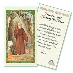 Saint Anthony the Abbott Laminated Holy Card" itemprop="image